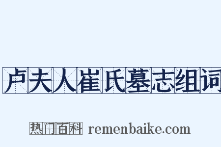 卢夫人崔氏墓志组词是什么意思的图片
